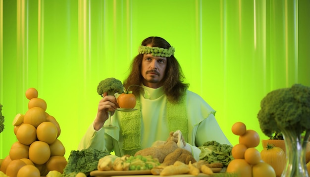 What if vegans were the real Christians 80s style acid green color