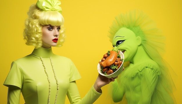 What if vegans were the real christians 80s style acid green color
