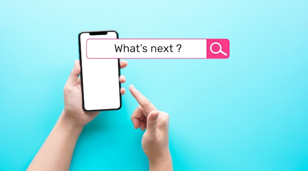 What's next text with searching bar on smartphone