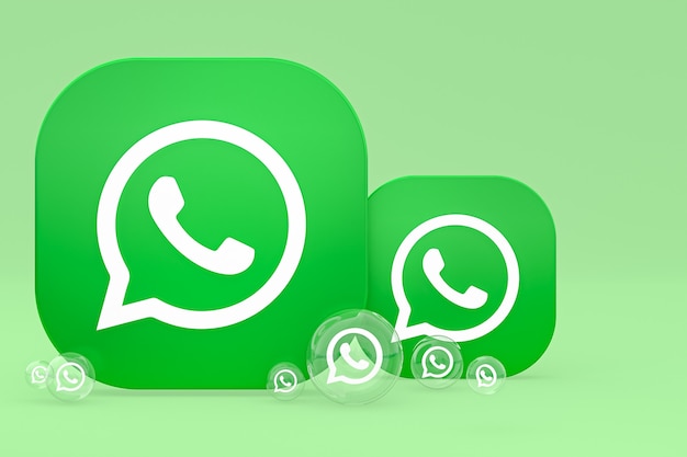 화면 스마트폰 또는 휴대 전화의 Whatapps 아이콘 녹색 배경에 3d 렌더링