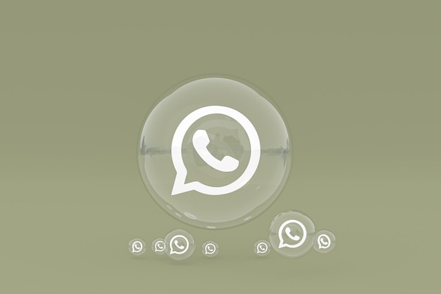 Whatapps icon on screen smartphone or mobile phone 3d render on green background