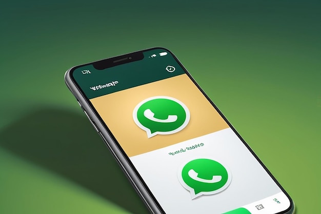 Foto icona 3d dell'applicazione whatsapp su sfondo verde illustrazione editoriale vettoriale