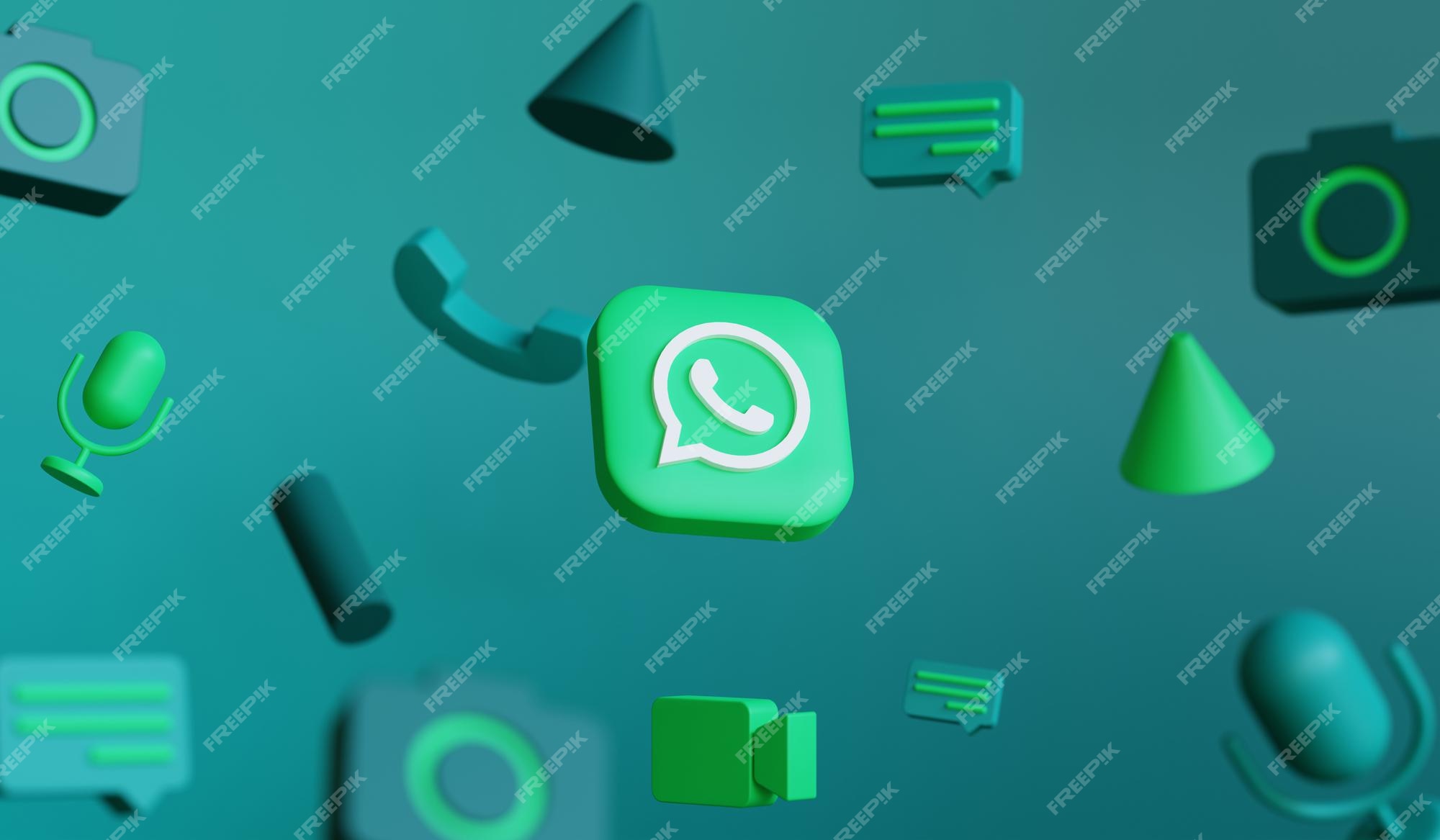 Premium Photo | Whatsapp background with fliying emoji and object