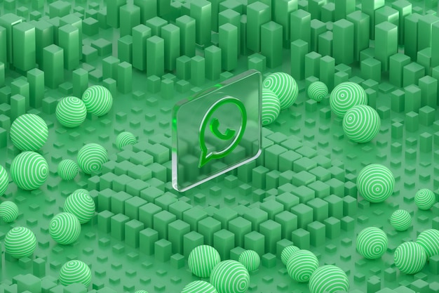 Whatsapp glass geometry shapes with abstract background