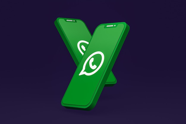 Whatsapp icon on screen smartphone or mobile phone 3d render