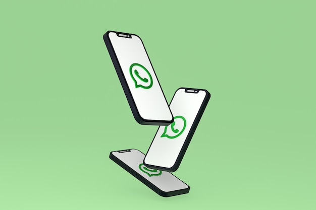 Whatsapp icon on screen smartphone or mobile phone 3d render