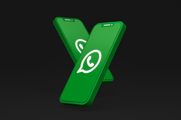 Whatsapp icon on screen smartphone or mobile phone 3d render