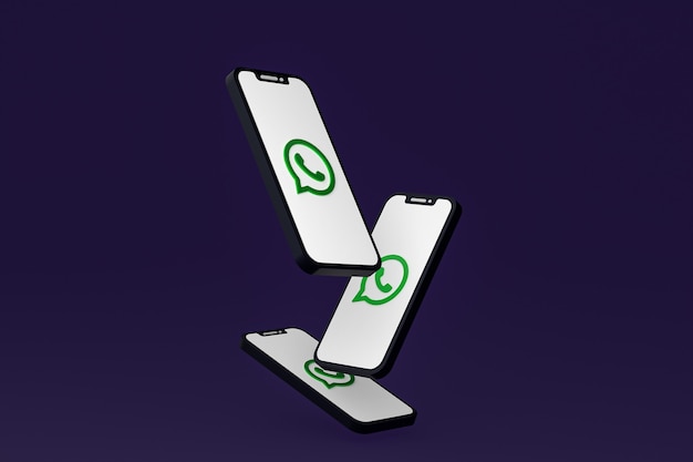 Whatsapp icon on screen smartphone or mobile phone 3d render