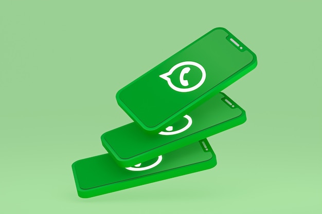 Whatsapp icon on screen smartphone or mobile phone 3d render