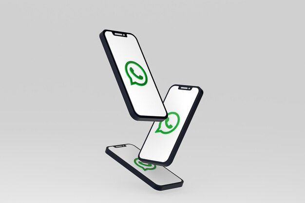 Whatsapp icon on screen smartphone or mobile phone 3d render