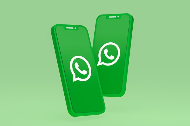 Whatsapp icon on screen smartphone or mobile phone 3d render