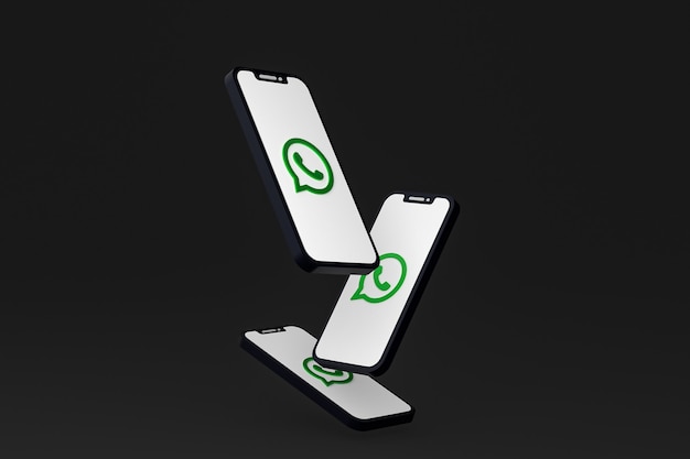 Whatsapp icon on screen smartphone or mobile phone 3d render