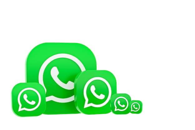 Whatsapp logo 3d icon rendering background