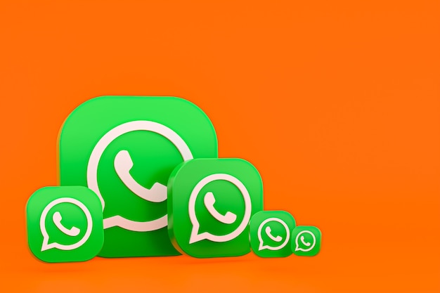 Whatsapp logo 3d pictogram weergave achtergrond