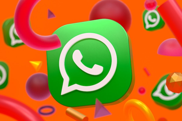 Whatsapp logo on abstract geometry background