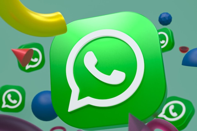 Logo whatsapp su sfondo geometrico astratto