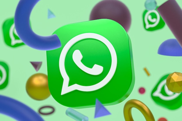 Whatsapp logo on abstract geometry background