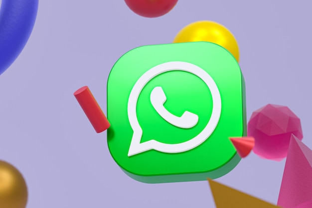 Whatsapp logo on abstract geometry