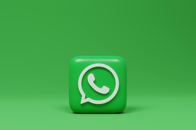 Whatsapp logo on green background 3d render