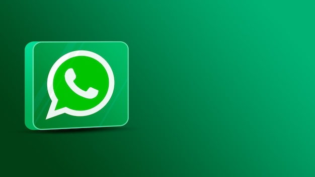 Фото Логотип whatsapp на стеклянной платформе 3d