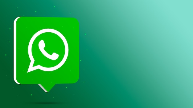 WhatsApp-logo op 3D-tekstballon