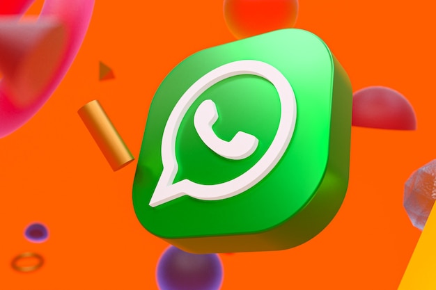 Whatsapp-logo op abstracte geometrie achtergrond