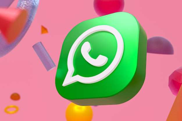 Whatsapp-logo op abstracte geometrie achtergrond