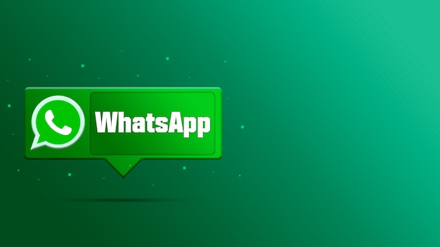 Photo whatsapp logo on speech bubble 3d