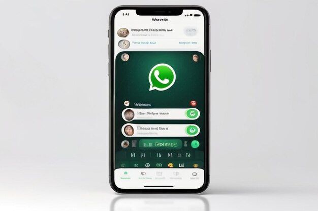 WhatsApp mockup op een witte achtergrond Sociaal netwerk interface sjabloon