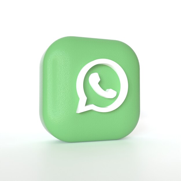 Whatsapp-toepassingslogo met 3D-weergave