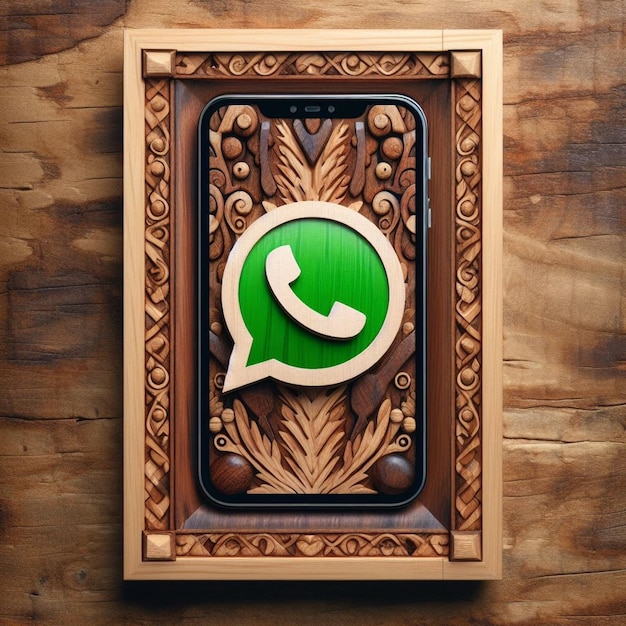 Деревянная эмблема whatsapps расшифровывает символику природных элементов в цифровую эпоху