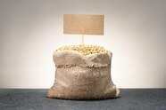 Premium Photo Wheat Bag And Price Label With Place For Text Concept 