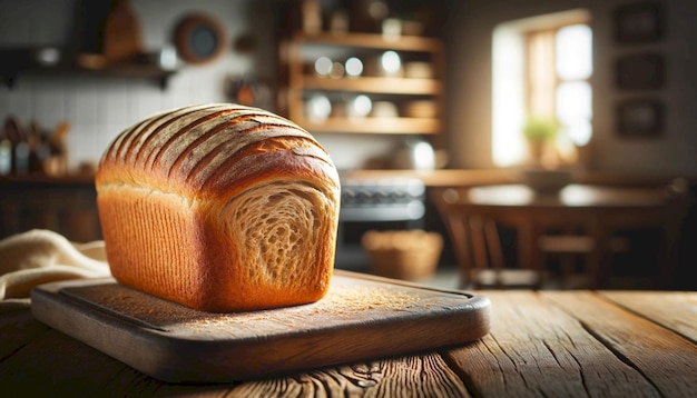 Photo wheat bread in the kitchen