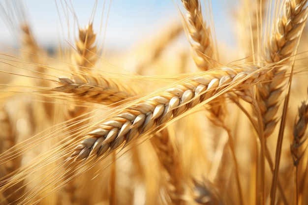 Wheat closeup on the field