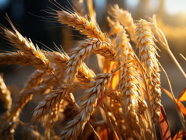 Wheat ears close up Generative AI