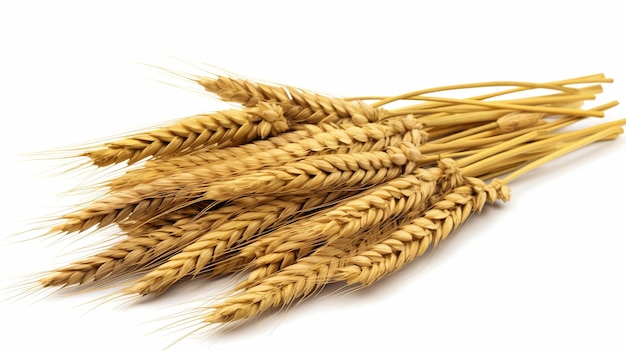 Wheat ears isolated on white png generative ai