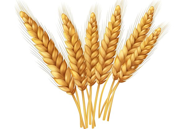 Photo wheat ears on white background generator