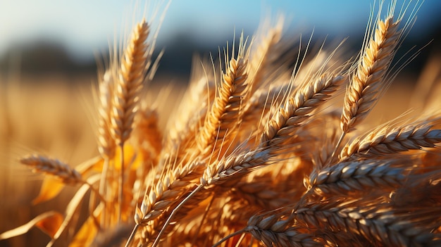 wheat field against a blue sky