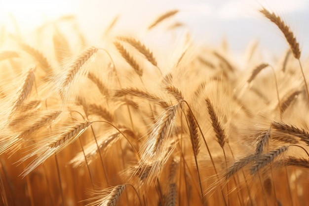 wheat field against a blue sky