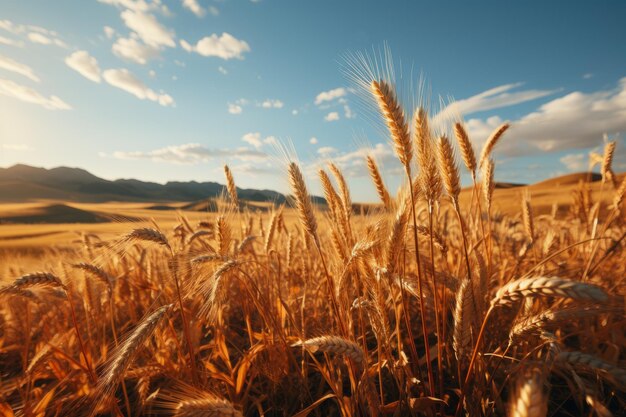 Photo wheat field agriculture landscape