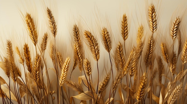 A wheat field border isolated on transparent background