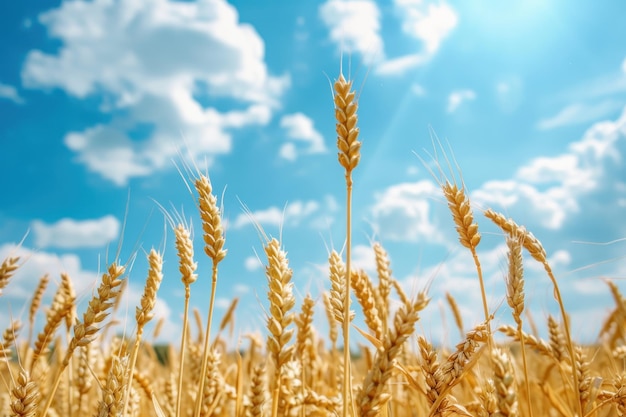 Photo wheat field during nice sunny summer day