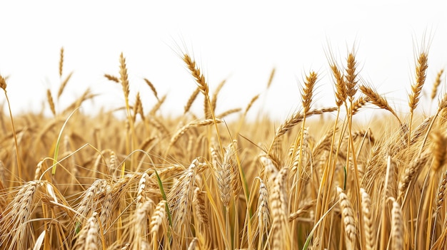 Foto campo di grano isolato su sfondo bianco