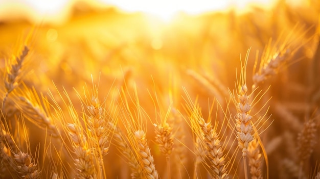 A wheat field at sunrise