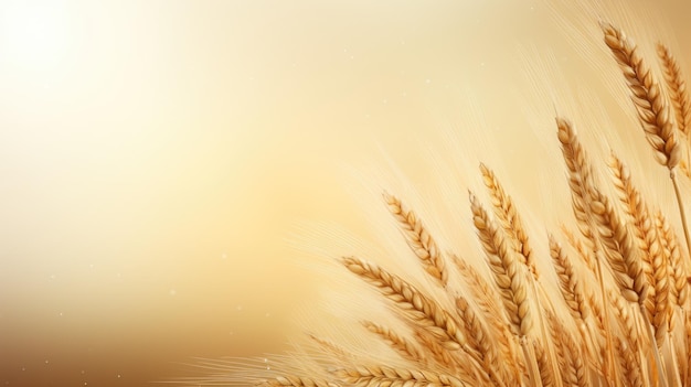 Wheat field Web banner with copy space Generative AI