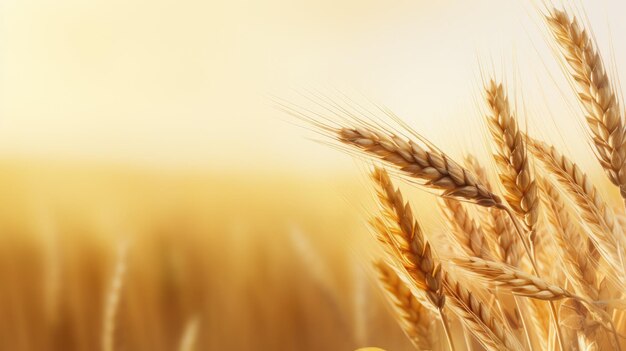 Wheat field Web banner with copy space Generative AI