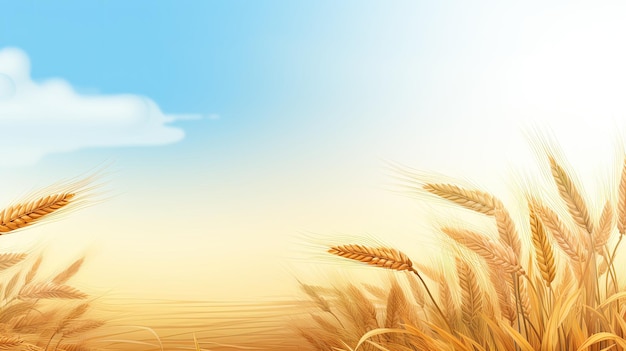 Wheat field Web banner with copy space Generative AI