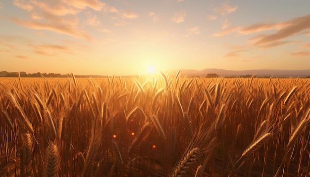 Wheat field world top photography top lighting ray tracing full frame photography best quality