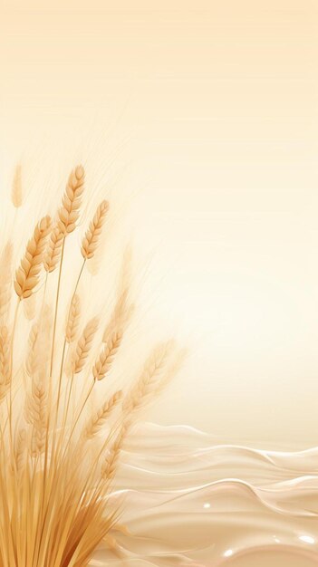 Photo wheat field on a yellow background with the words wheat