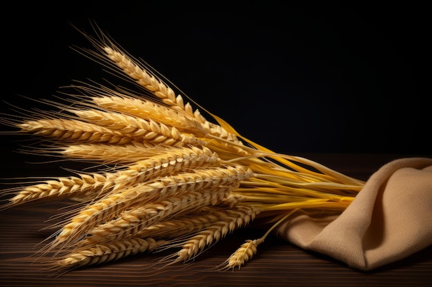 Wheat fruit photo with black background AI Generated